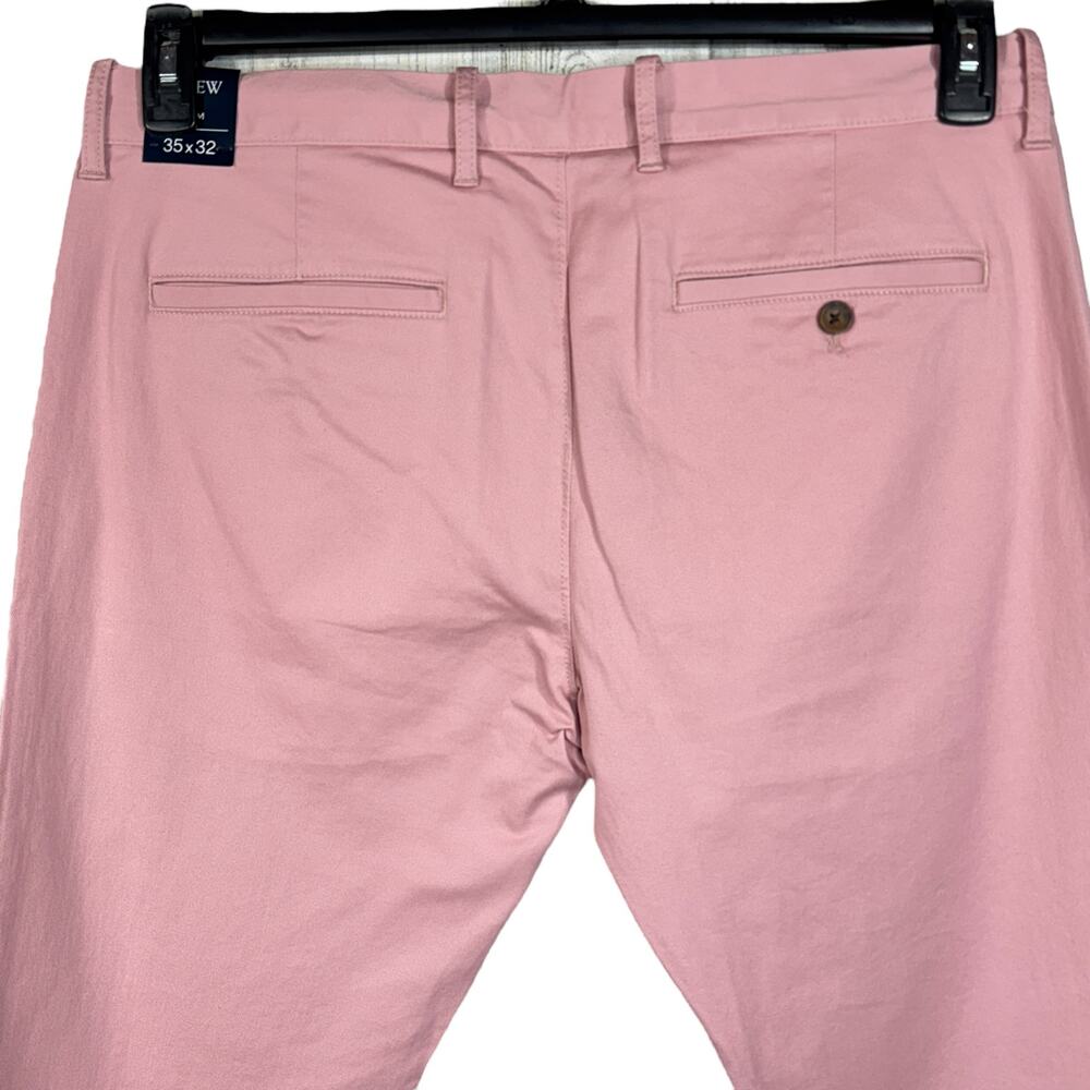 J. Crew Mens SZ 35x32 Flex Slim Pants Zip-Fly Slash Pockets Straight Leg Pink - Picture 4 of 9